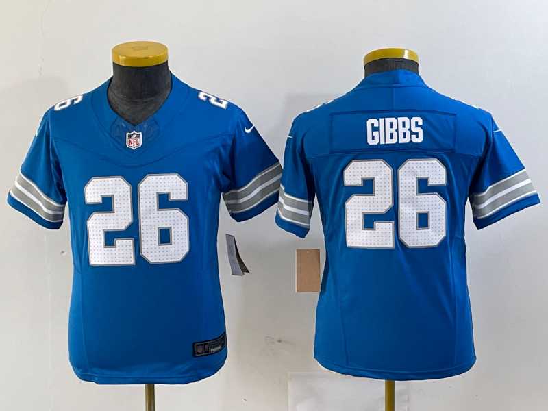 Youth Detroit Lions #26 Jahmyr Gibbs Limited Blue 2024 FUSE Vapor Jersey,We sell and wholesale Youth Detroit Lions #26 Jahmyr Gibbs Limited Blue 2024 FUSE Vapor Jersey on line form chian!